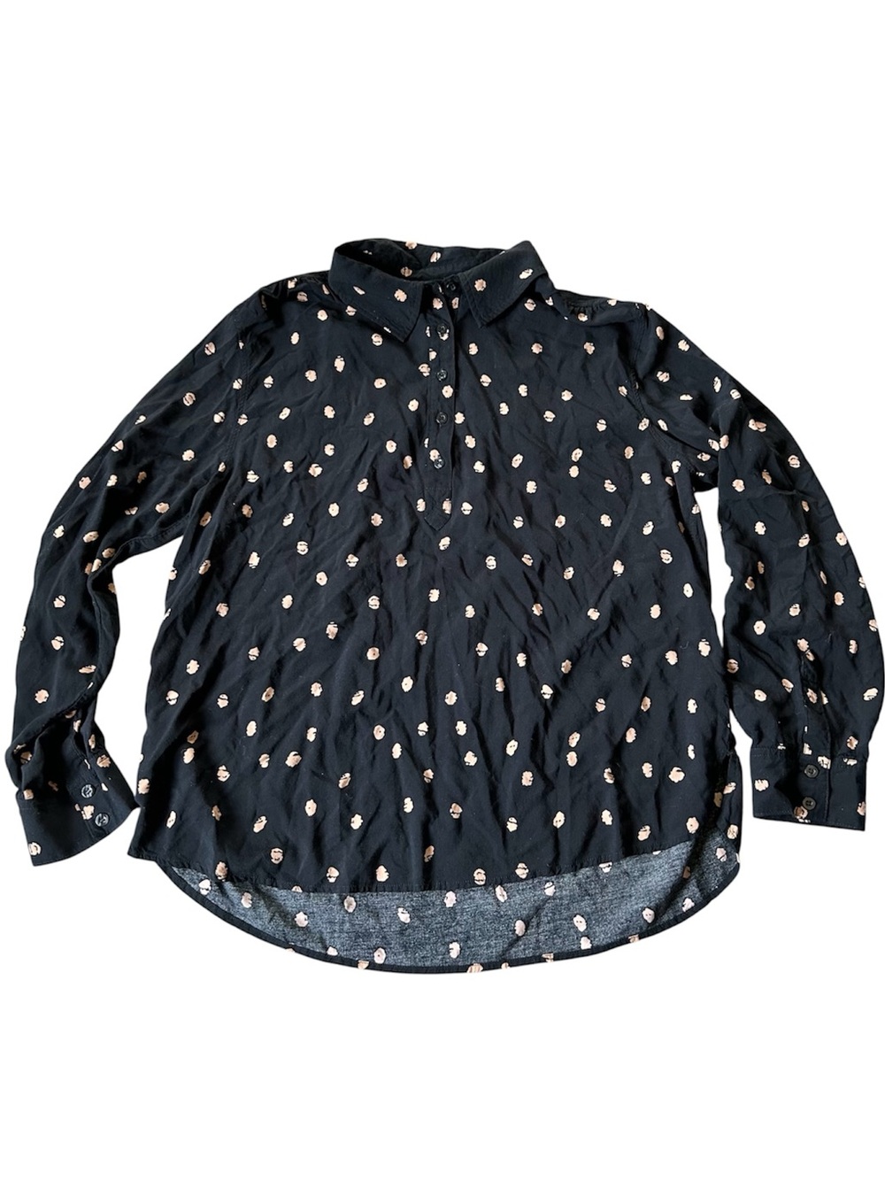 Cosmic Blue Love Popover Blouse Size XL